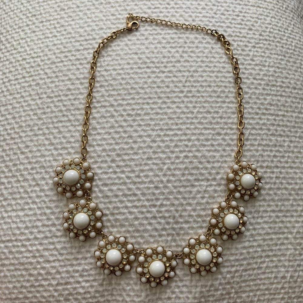 (2 for $5) gold necklace with white detail